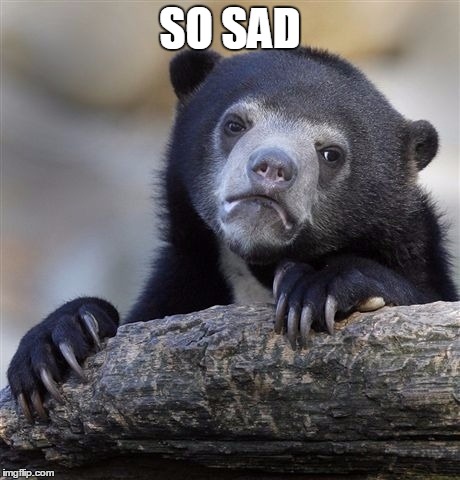 Confession Bear Meme | SO SAD | image tagged in memes,confession bear | made w/ Imgflip meme maker