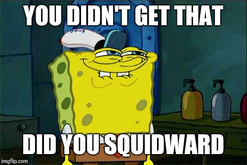 Don't You Squidward Meme | YOU DIDN'T GET THAT DID YOU SQUIDWARD | image tagged in memes,dont you squidward | made w/ Imgflip meme maker