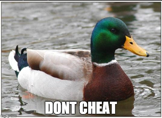 Actual Advice Mallard | DONT CHEAT | image tagged in memes,actual advice mallard,AdviceAnimals | made w/ Imgflip meme maker