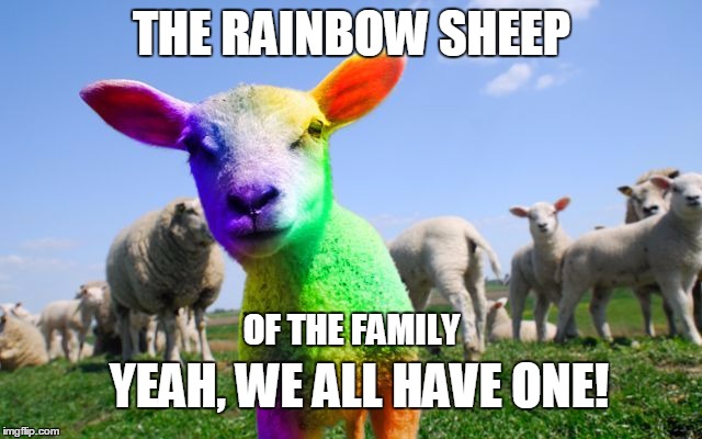 THE RAINBOW SHEEP OF THE FAMILY YEAH, WE ALL HAVE ONE! | image tagged in bowsheep | made w/ Imgflip meme maker