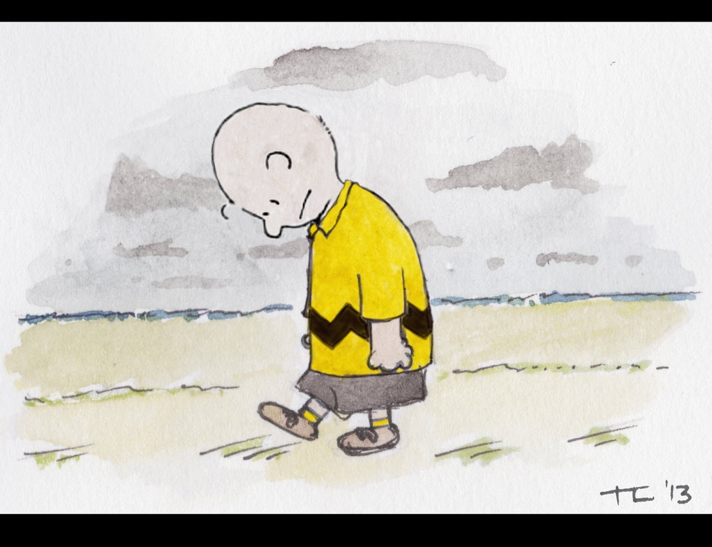 Charlie Brown Sad Walk Blank Meme Template