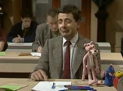 Mr Bean during exam Blank Meme Template