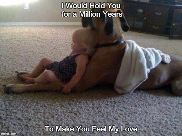 Dog Love | I Would Hold You for a Million Years To Make You Feel My Love | image tagged in dogs | made w/ Imgflip meme maker