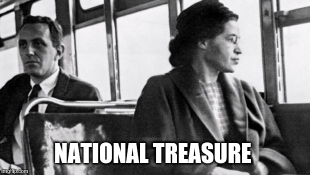 rosa parks | NATIONAL TREASURE | image tagged in rosa parks | made w/ Imgflip meme maker