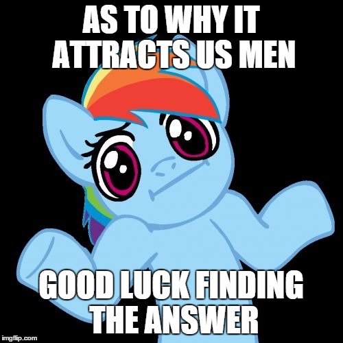 AS TO WHY IT ATTRACTS US MEN GOOD LUCK FINDING THE ANSWER | made w/ Imgflip meme maker