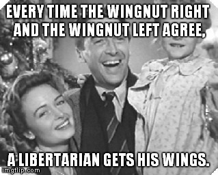 Zuzu | EVERY TIME THE WINGNUT RIGHT AND THE WINGNUT LEFT AGREE, A LIBERTARIAN GETS HIS WINGS. | image tagged in zuzu | made w/ Imgflip meme maker
