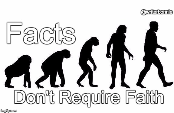 Human Evolution | Facts Don't Require Faith @writerbonnie | image tagged in human evolution | made w/ Imgflip meme maker