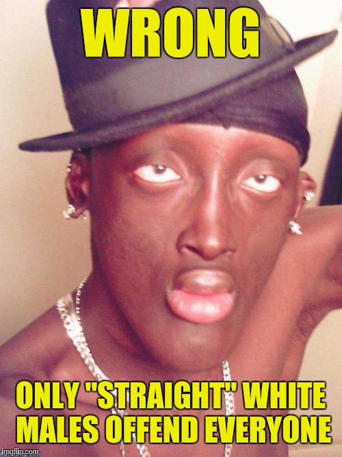 WRONG ONLY "STRAIGHT" WHITE MALES OFFEND EVERYONE | made w/ Imgflip meme maker
