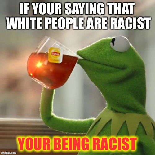 But That's None Of My Business Meme | IF YOUR SAYING THAT WHITE PEOPLE ARE RACIST YOUR BEING RACIST | image tagged in memes,but thats none of my business,kermit the frog,racism,first world problems,scumbag | made w/ Imgflip meme maker