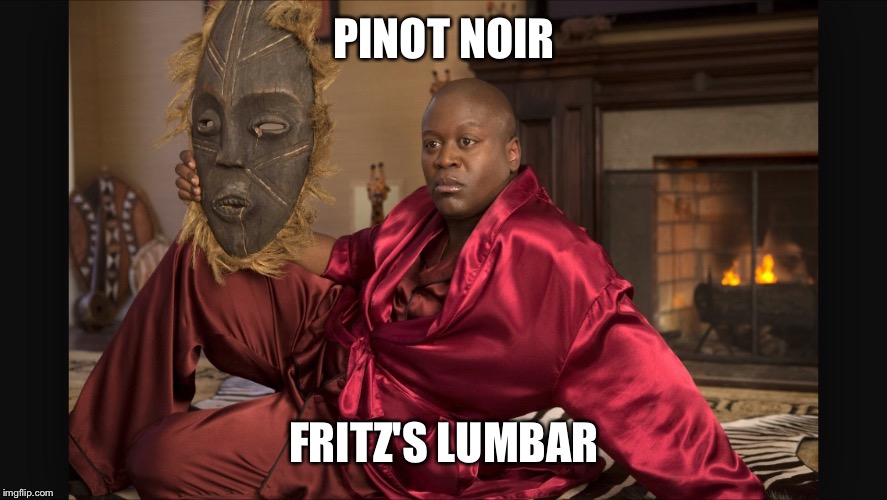 Pinot Noir  | PINOT NOIR FRITZ'S LUMBAR | image tagged in memes | made w/ Imgflip meme maker