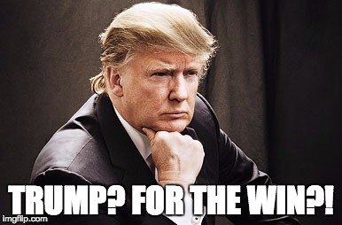 Trump? For The Win? | TRUMP? FOR THE WIN?! | image tagged in trump for the win | made w/ Imgflip meme maker