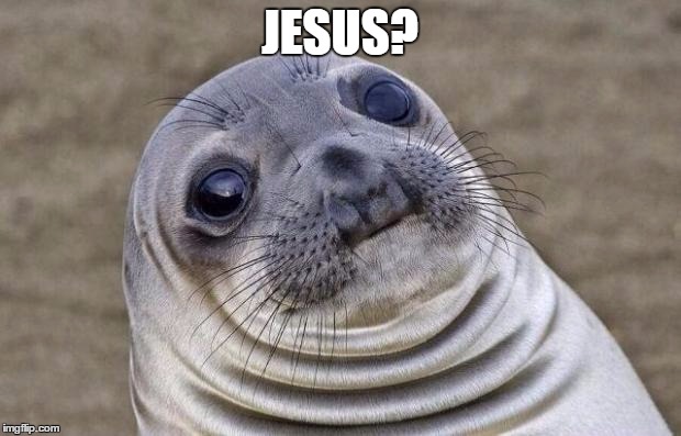 Awkward Moment Sealion | JESUS? | image tagged in memes,awkward moment sealion | made w/ Imgflip meme maker
