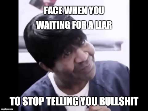 FACE WHEN YOU WAITING FOR A LIAR TO STOP TELLING YOU BULLSHIT | image tagged in funny memes,liars | made w/ Imgflip meme maker