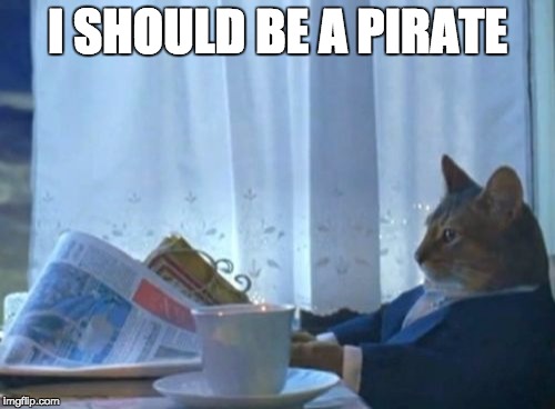 I Should Buy A Boat Cat | I SHOULD BE A PIRATE | image tagged in memes,i should buy a boat cat | made w/ Imgflip meme maker