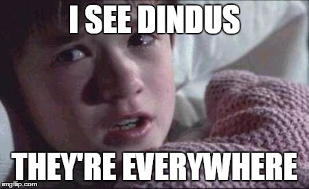 I See Dead People Meme | I SEE DINDUS THEY'RE EVERYWHERE | image tagged in memes,i see dead people,CoonTown | made w/ Imgflip meme maker