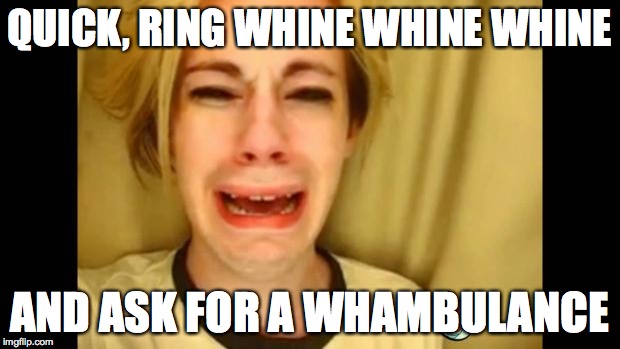 whine | QUICK, RING WHINE WHINE WHINE AND ASK FOR A WHAMBULANCE | image tagged in whine | made w/ Imgflip meme maker