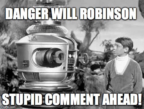 DANGER WILL ROBINSON STUPID COMMENT AHEAD! | image tagged in stupid comment,danger,meme | made w/ Imgflip meme maker
