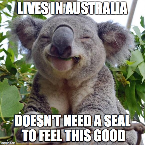 LIVES IN AUSTRALIA DOESN'T NEED A SEAL TO FEEL THIS GOOD | made w/ Imgflip meme maker