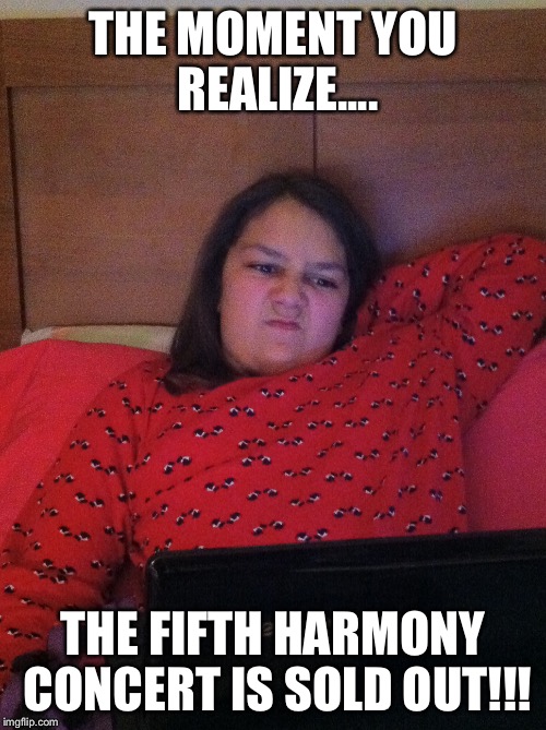 THE MOMENT YOU REALIZE.... THE FIFTH HARMONY CONCERT IS SOLD OUT!!! | image tagged in concert | made w/ Imgflip meme maker
