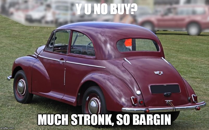 Y U NO BUY? MUCH STRONK, SO BARGIN | made w/ Imgflip meme maker