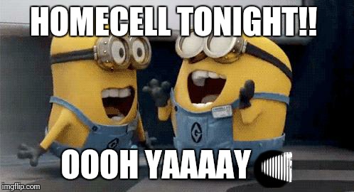 Excited Minions Meme | HOMECELL TONIGHT!! OOOH YAAAAY | image tagged in excited minions  | made w/ Imgflip meme maker