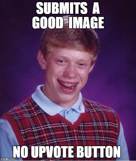 Bad Luck Brian | SUBMITS  A GOOD  IMAGE NO UPVOTE BUTTON | image tagged in memes,bad luck brian | made w/ Imgflip meme maker
