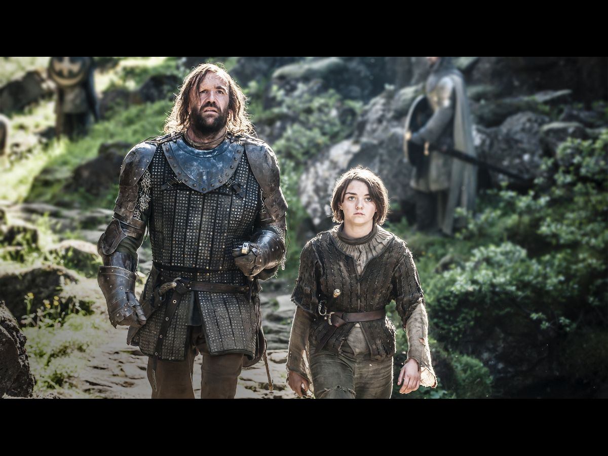 Hound and Arya with borders Blank Meme Template