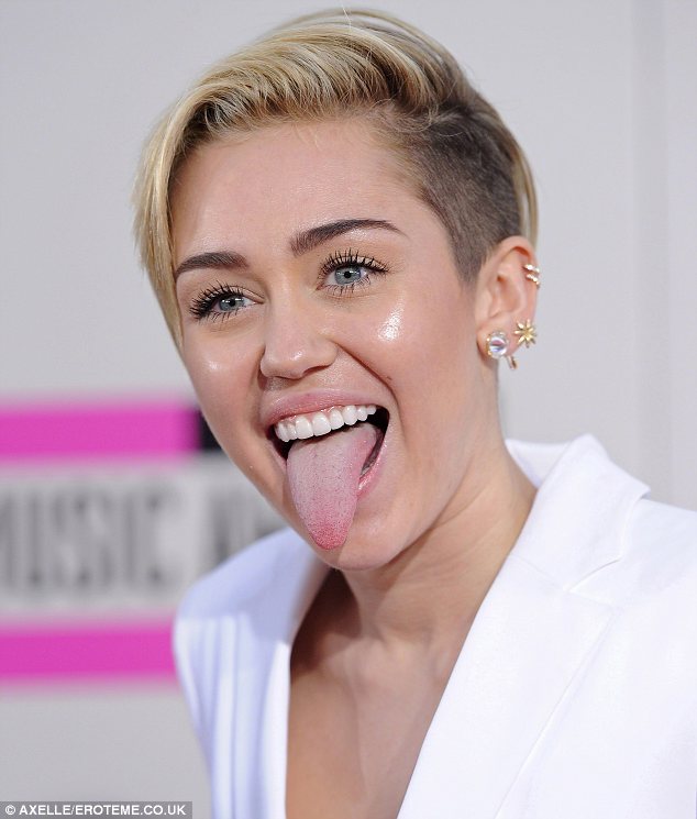 Miley Cyrus Tongue Out. 