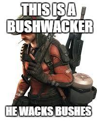 THIS IS A BUSHWACKER HE WACKS BUSHES | made w/ Imgflip meme maker