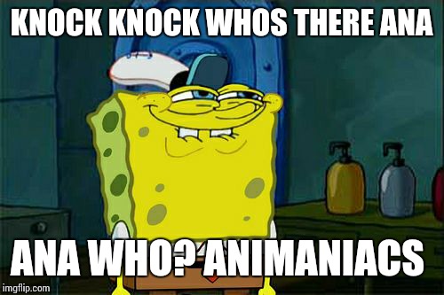 Don't You Squidward Meme | KNOCK KNOCK WHOS THERE ANA ANA WHO? ANIMANIACS | image tagged in memes,dont you squidward | made w/ Imgflip meme maker