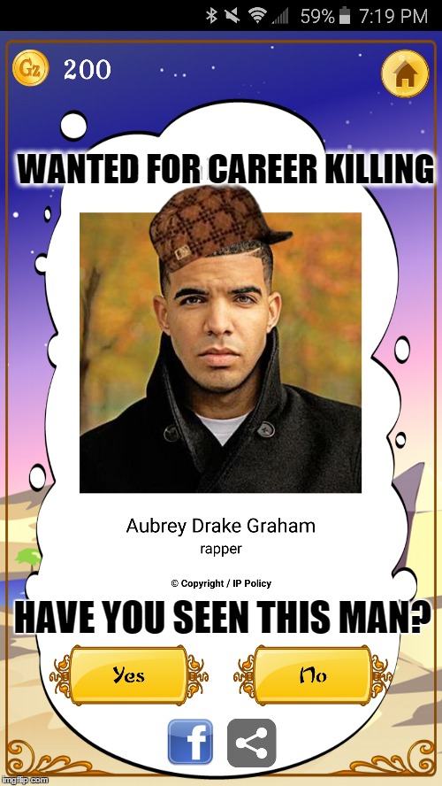 Drake's Wanted poster | WANTED FOR CAREER KILLING HAVE YOU SEEN THIS MAN? | image tagged in meek mill,drake,funny memes | made w/ Imgflip meme maker