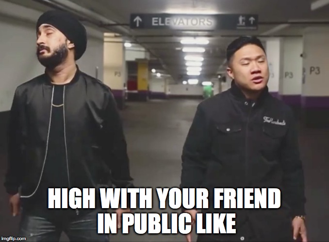 HIGH WITH YOUR FRIEND IN PUBLIC LIKE | image tagged in when you're high,high in public | made w/ Imgflip meme maker
