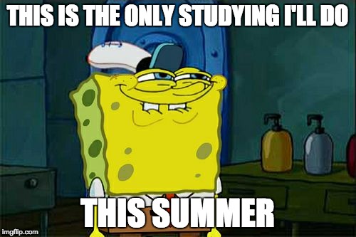 THIS IS THE ONLY STUDYING I'LL DO THIS SUMMER | image tagged in memes,dont you squidward | made w/ Imgflip meme maker