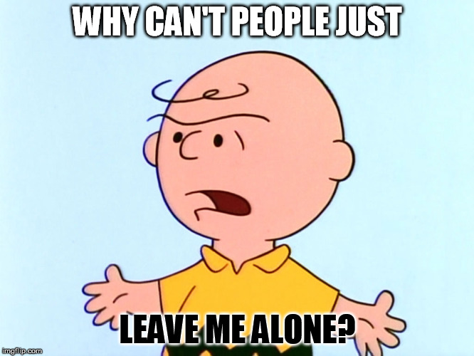 Angry Charlie Brown | WHY CAN'T PEOPLE JUST LEAVE ME ALONE? | image tagged in angry charlie brown | made w/ Imgflip meme maker