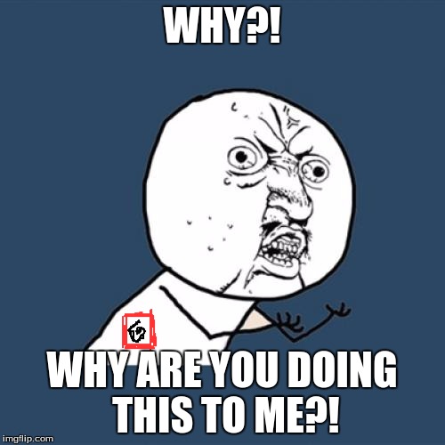 Y U No Meme | WHY?! WHY ARE YOU DOING THIS TO ME?! | image tagged in memes,y u no | made w/ Imgflip meme maker