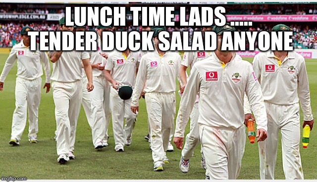 Ozzie ducks | LUNCH TIME LADS ..... TENDER DUCK SALAD ANYONE | image tagged in ducks | made w/ Imgflip meme maker
