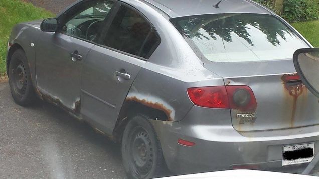 Rusted Mazda 3 Blank Meme Template