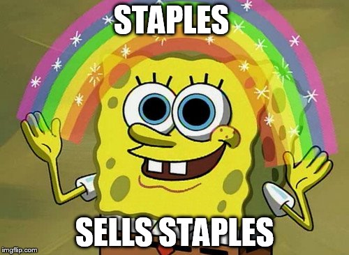 Imagination Spongebob Meme | STAPLES SELLS STAPLES | image tagged in memes,imagination spongebob | made w/ Imgflip meme maker