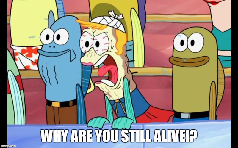 Whenever I play TF2 | WHY ARE YOU STILL ALIVE!? | image tagged in deflated mrs puff | made w/ Imgflip meme maker