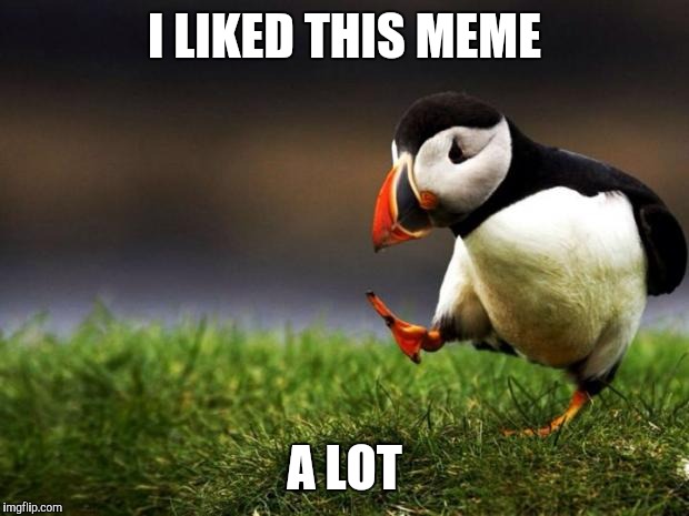 Unpopular Opinion Puffin | I LIKED THIS MEME A LOT | image tagged in memes,unpopular opinion puffin,AdviceAnimals | made w/ Imgflip meme maker