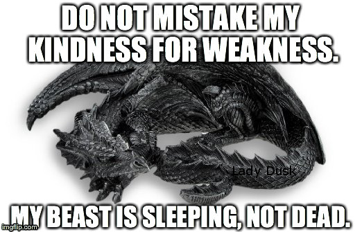 Sleeping Beast | image tagged in kindness,weakness,dragon,sleeping,beast,do not wake the dragon | made w/ Imgflip meme maker