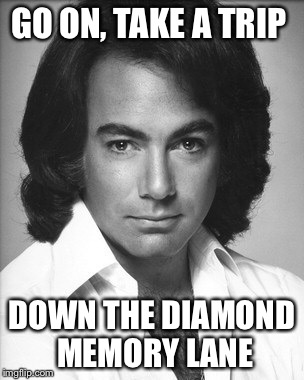 Neil Diamond Approves | GO ON, TAKE A TRIP DOWN THE DIAMOND MEMORY LANE | image tagged in neil diamond approves | made w/ Imgflip meme maker