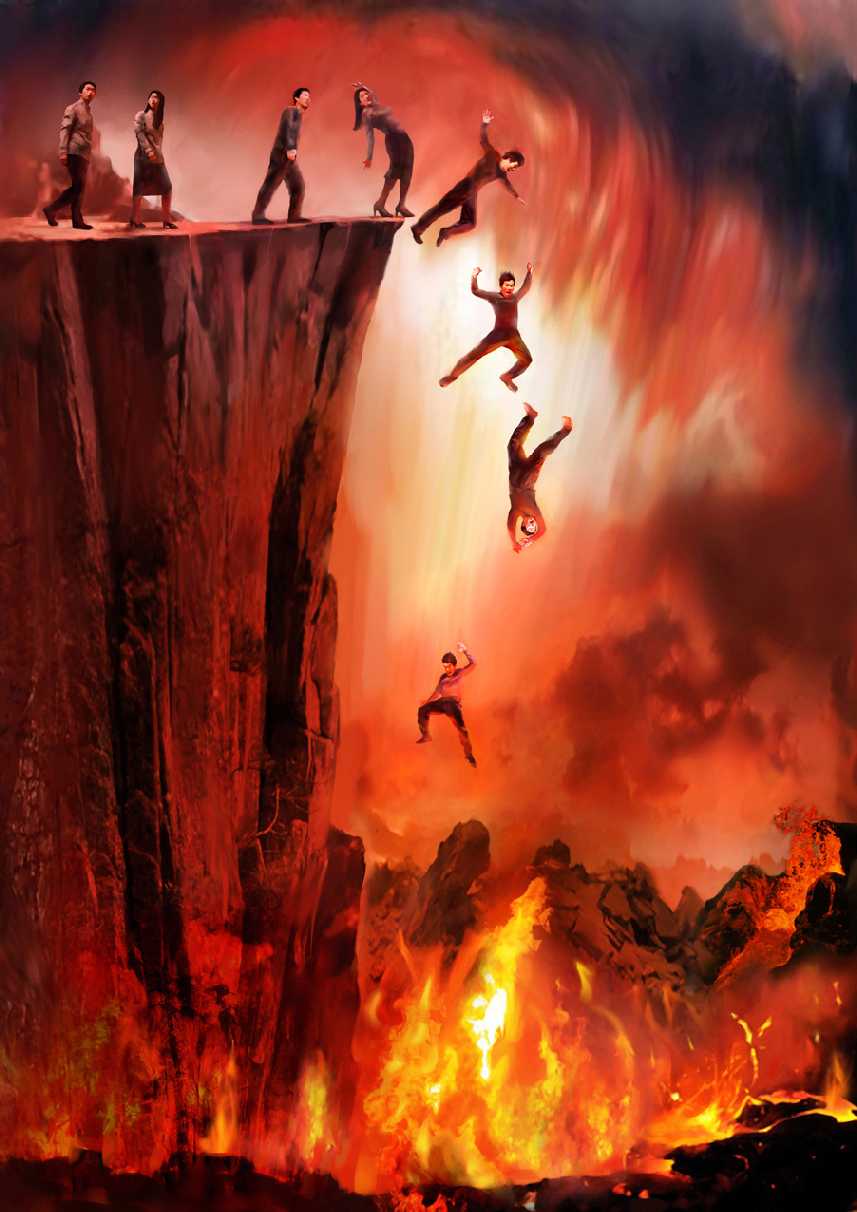 jumping into hell Blank Meme Template