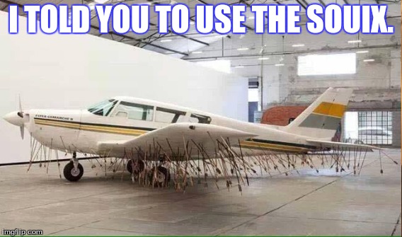 I TOLD YOU TO USE THE SOUIX. | image tagged in humor | made w/ Imgflip meme maker