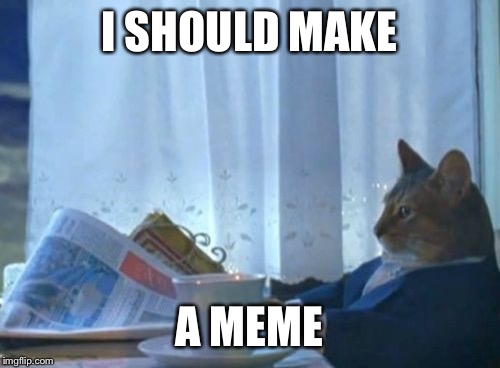 I Should Buy A Boat Cat | I SHOULD MAKE A MEME | image tagged in memes,i should buy a boat cat | made w/ Imgflip meme maker