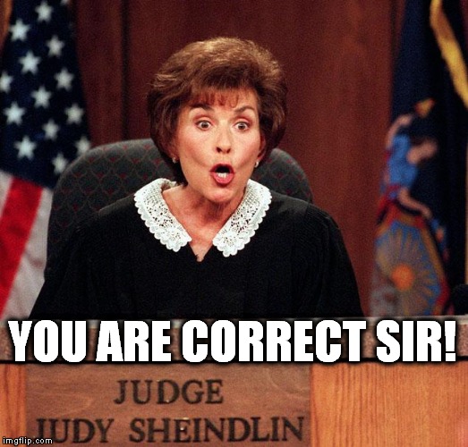 YOU ARE CORRECT SIR! | image tagged in judge judy | made w/ Imgflip meme maker