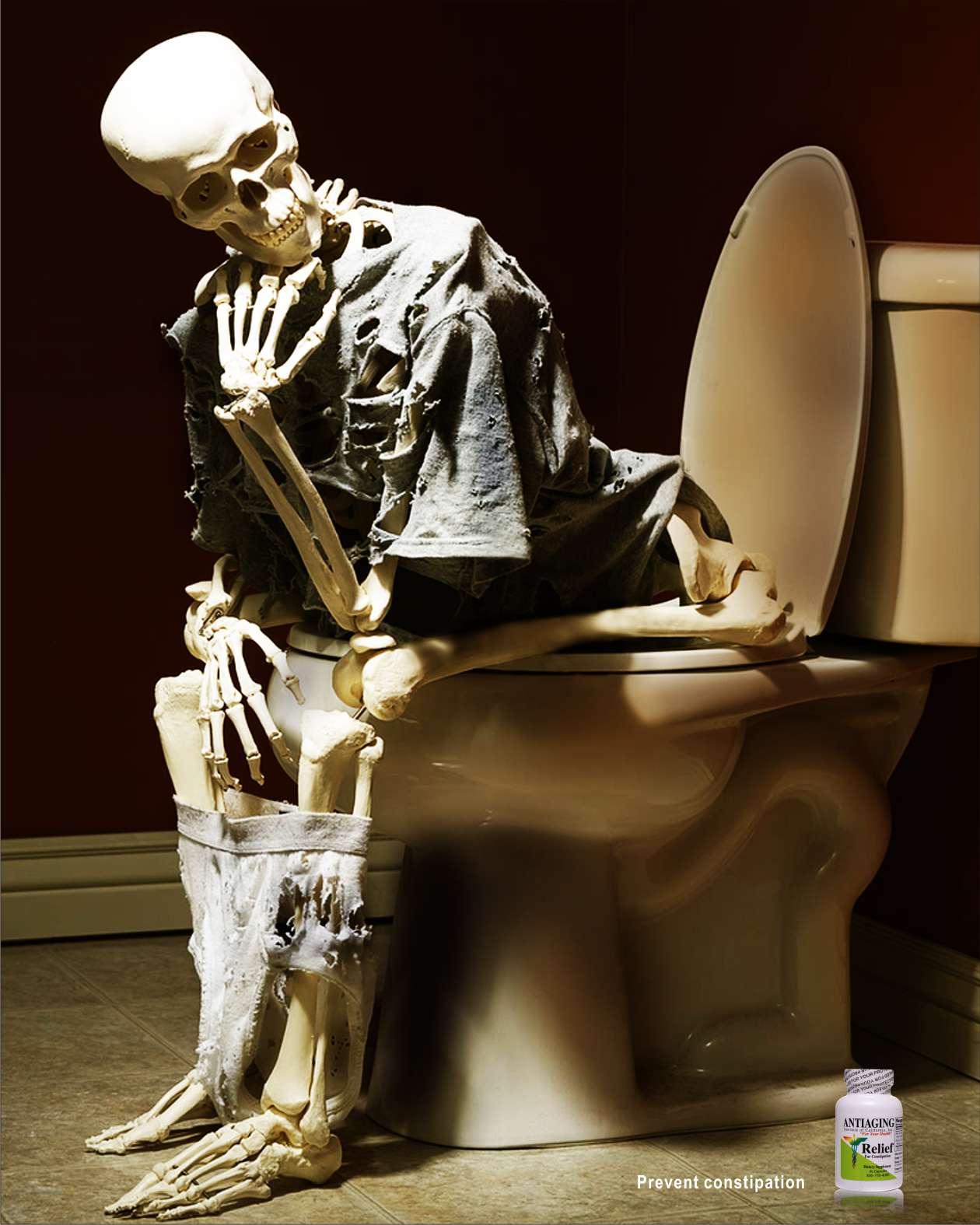 skeleton toilet Blank Meme Template