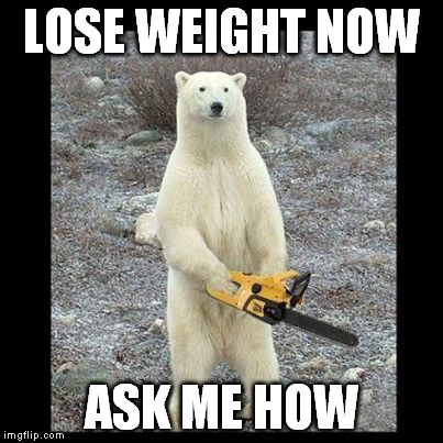 Chainsaw Bear | LOSE WEIGHT NOW ASK ME HOW | image tagged in memes,chainsaw bear | made w/ Imgflip meme maker