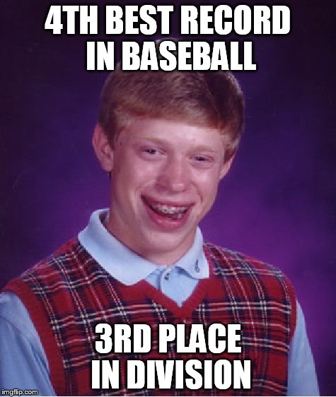 Bad Luck Brian Meme | 4TH BEST RECORD IN BASEBALL 3RD PLACE IN DIVISION | image tagged in memes,bad luck brian,Cubs | made w/ Imgflip meme maker