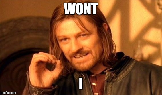 One Does Not Simply Meme | WONT I | image tagged in memes,one does not simply | made w/ Imgflip meme maker